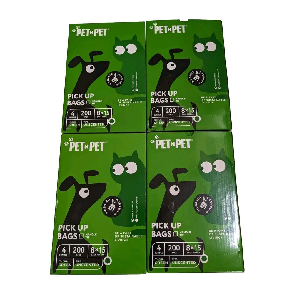 800-Count Eco-Friendly Unscented Dog Poop Bags with Tie Handles New